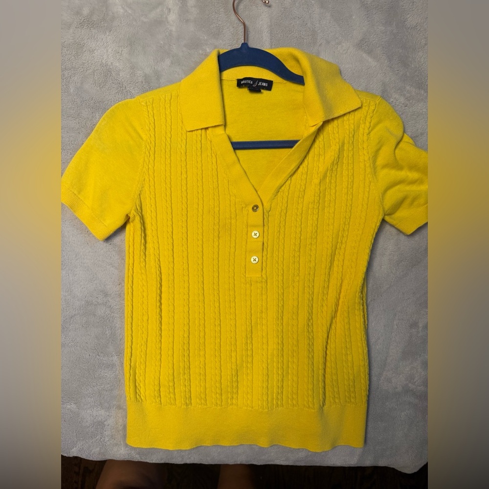 Nautica Yellow Button Down Shirt